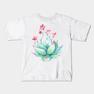 Watercolor Succulent sticker Kids T-Shirt